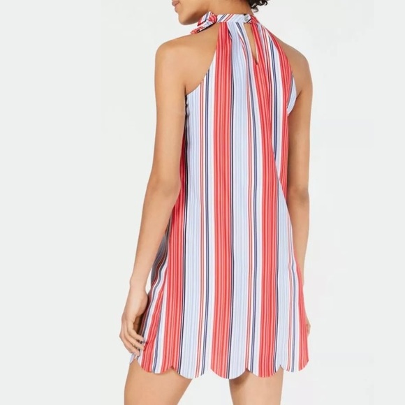 Maison Jules Striped Halter Tie Neck Shift Dress - Picture 3 of 6